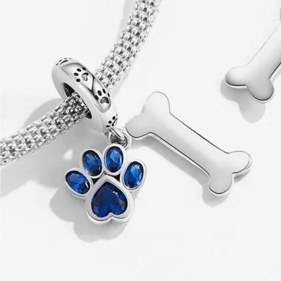 DOG LOVERS SILVER 925 CHARM FOR PANDORA BRACELET - Picture 1 of 9